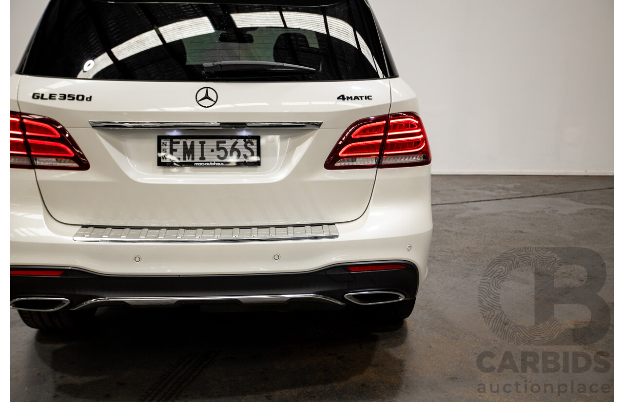 1/2016 Mercedes Benz GLE350d AMG Line (AWD) W166 4d Wagon Diamond White Metallic Turbo Diesel V6 3.0L