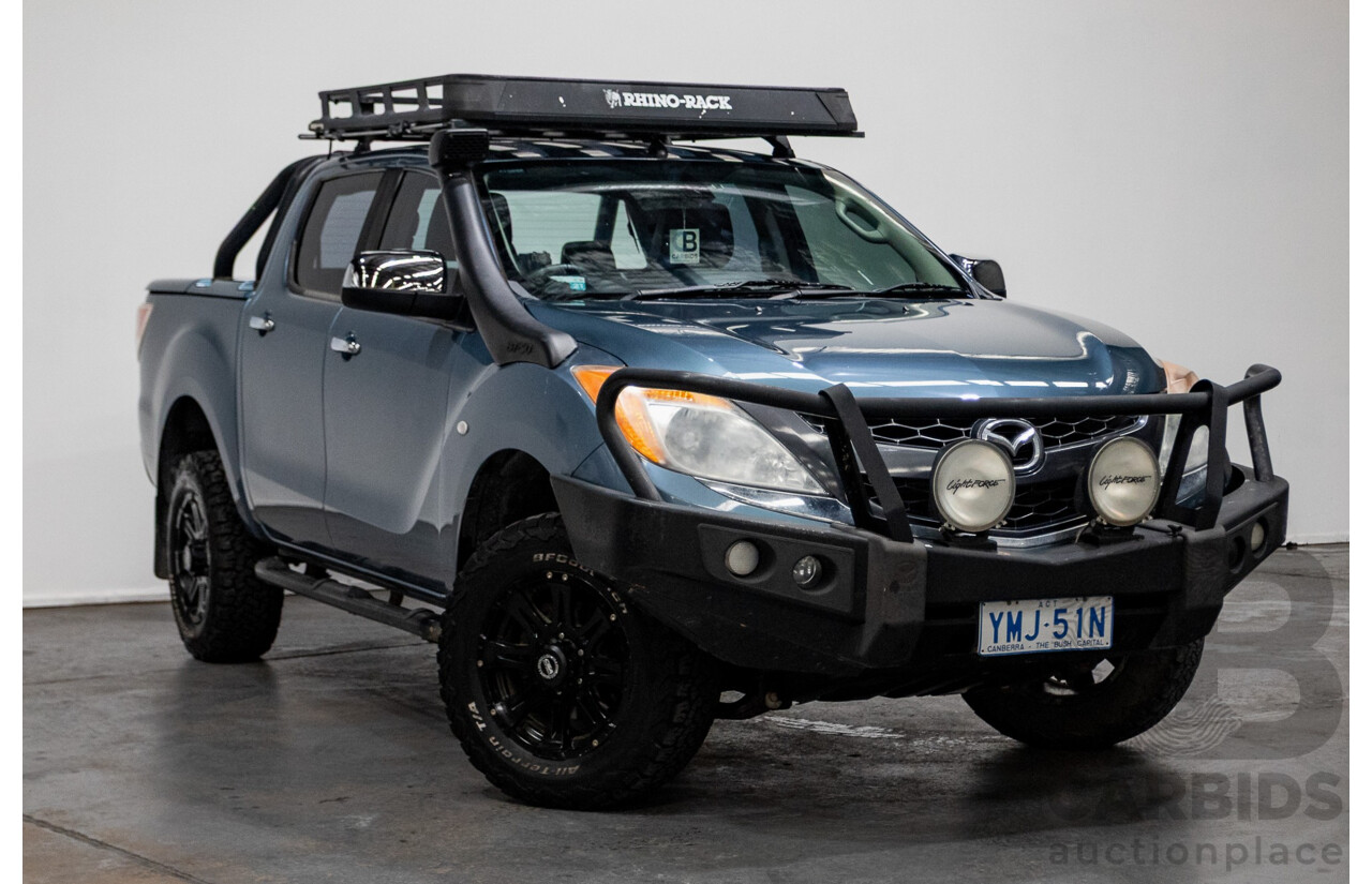 11/2013 Mazda BT-50 GT (4x4) UP MY13 Dual Cab Utility Aurora Blue Metallic Turbo Diesel 3.2L