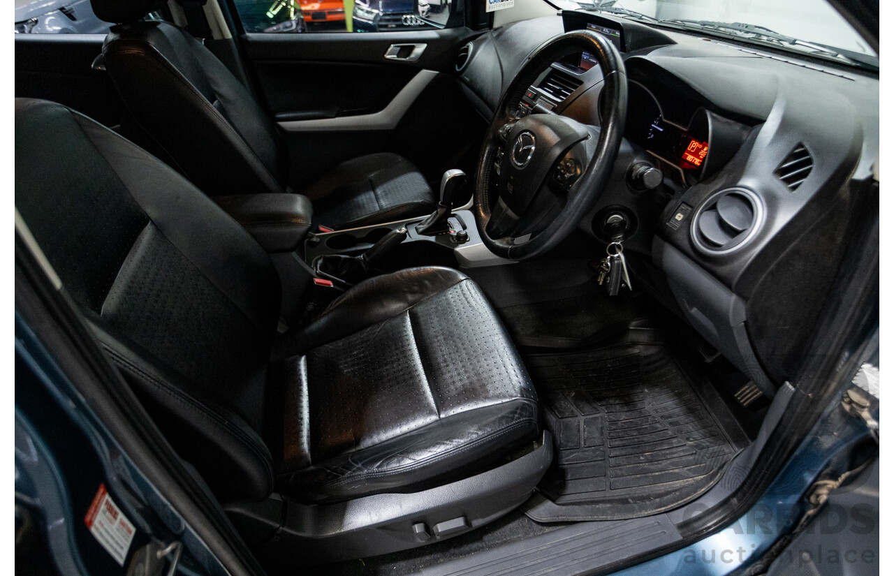 11/2013 Mazda BT-50 GT (4x4) UP MY13 Dual Cab Utility Aurora Blue Metallic Turbo Diesel 3.2L