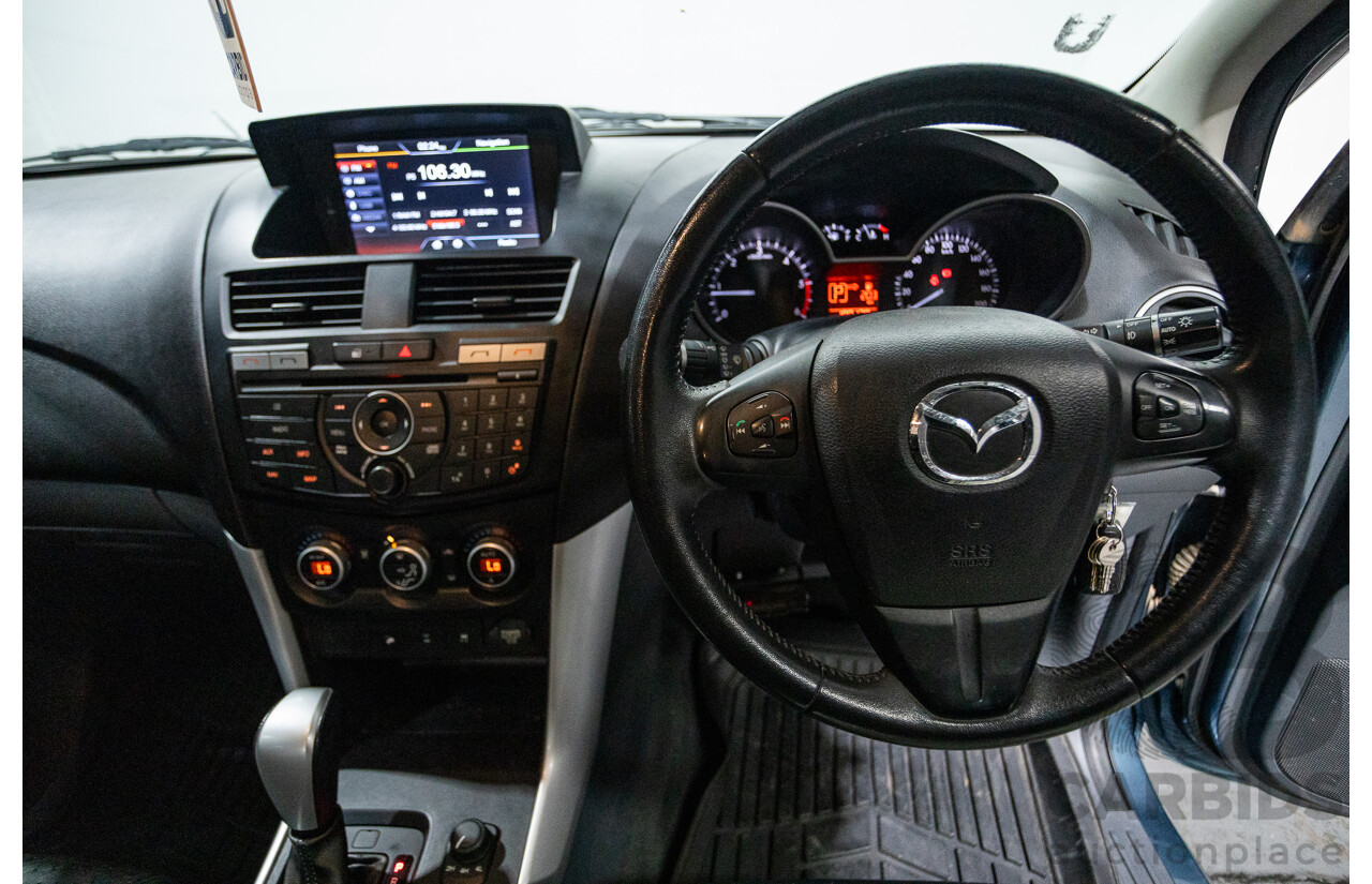11/2013 Mazda BT-50 GT (4x4) UP MY13 Dual Cab Utility Aurora Blue Metallic Turbo Diesel 3.2L