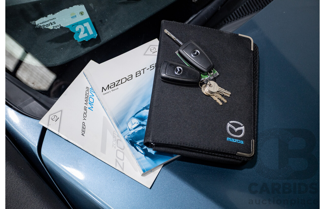 11/2013 Mazda BT-50 GT (4x4) UP MY13 Dual Cab Utility Aurora Blue Metallic Turbo Diesel 3.2L