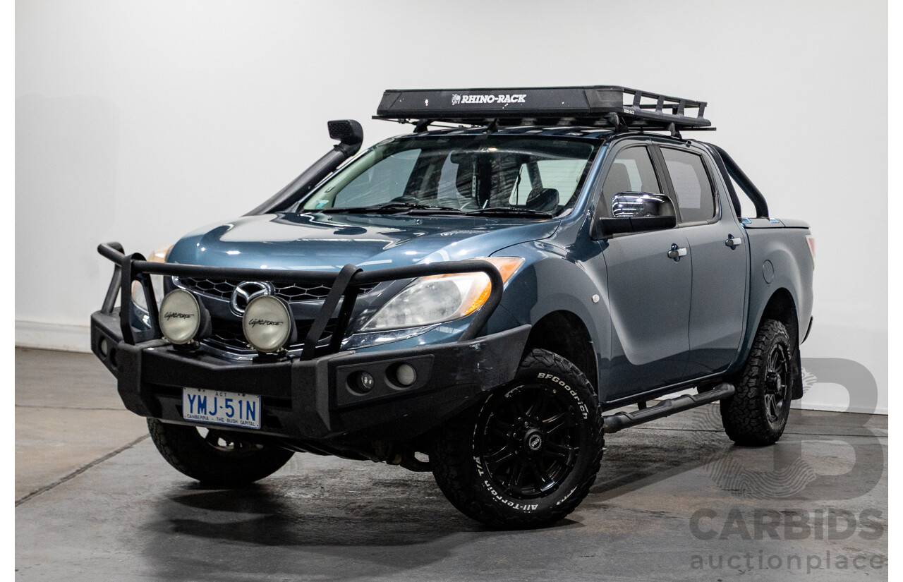11/2013 Mazda BT-50 GT (4x4) UP MY13 Dual Cab Utility Aurora Blue Metallic Turbo Diesel 3.2L