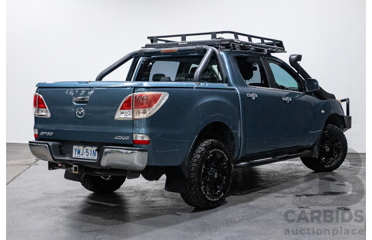 11/2013 Mazda BT-50 GT (4x4) UP MY13 Dual Cab Utility Aurora Blue Metallic Turbo Diesel 3.2L