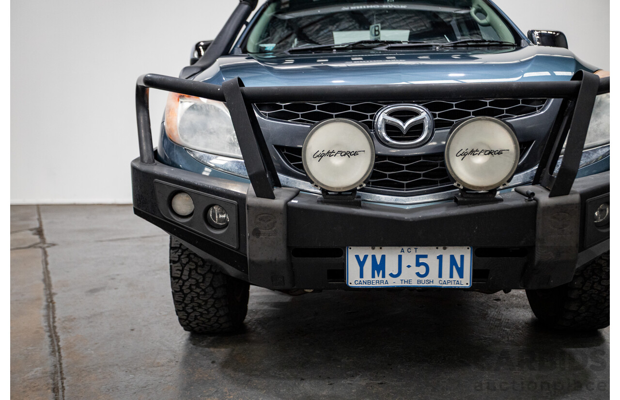 11/2013 Mazda BT-50 GT (4x4) UP MY13 Dual Cab Utility Aurora Blue Metallic Turbo Diesel 3.2L