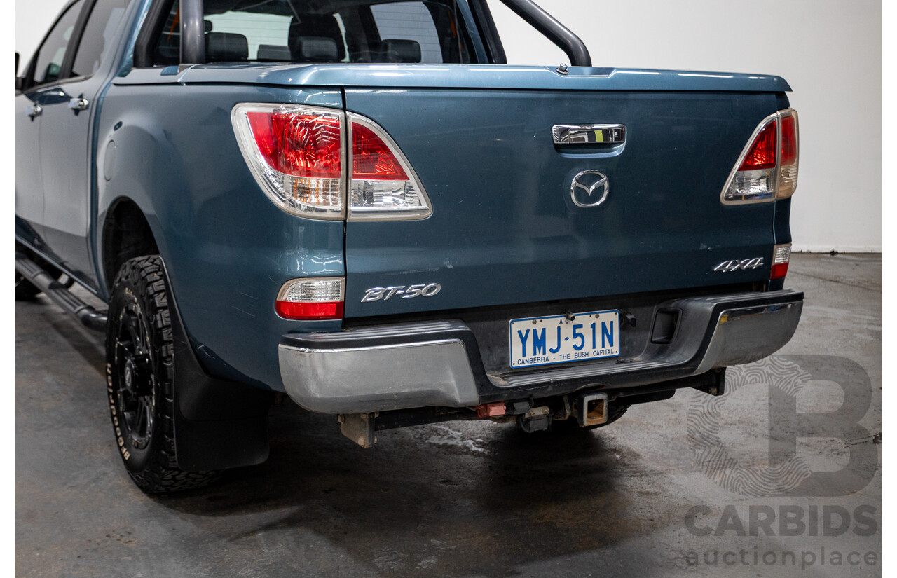 11/2013 Mazda BT-50 GT (4x4) UP MY13 Dual Cab Utility Aurora Blue Metallic Turbo Diesel 3.2L