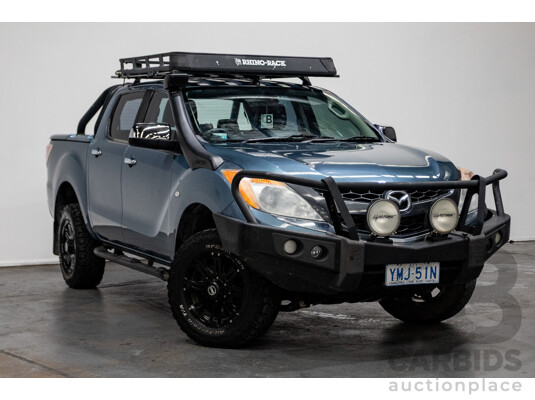 11/2013 Mazda BT-50 GT (4x4) UP MY13 Dual Cab Utility Aurora Blue Metallic Turbo Diesel 3.2L