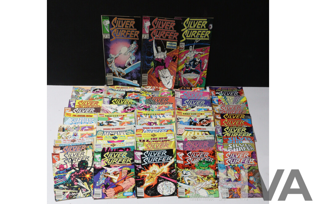 Collection of Marvel Comic Books - Who’s Who, the System Bytes, Shattershot, Silver Surfer, and More