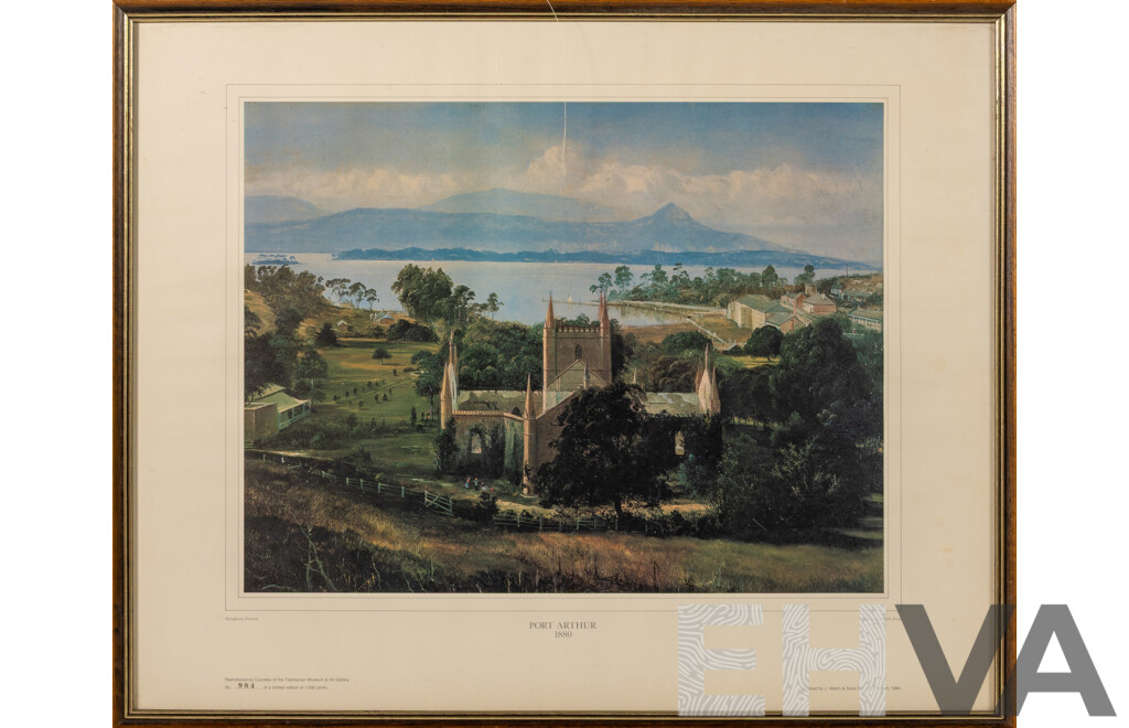 Captain Haughton Forrest (19/20th Centuries, French-Born British, 1826–1925), Port Arthur 1880, Reproduction Print of the Original, 46 x 57 cm (frame)