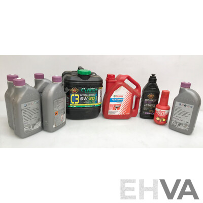 Assorted Car Fluids and Petrol & Diesel From Castrol and Penrite - Lot of 9