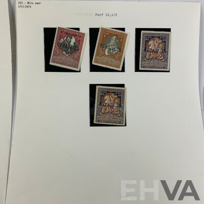 Collection of Russian Stamps, Examples Spanning 1890's to 1900's, Mint Hinged Blocks, Specimens