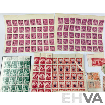 Collection of Chinese/Manchurian Stamp Blocks and Strips, Examples From 1930's to 1950's
