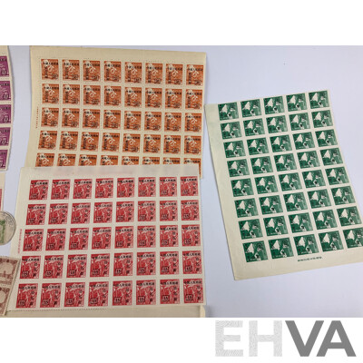 Collection of Chinese/Manchurian Stamp Blocks and Strips, Examples From 1930's to 1950's