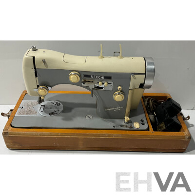 Vintage Necchi Supernova Ultra Sewing Machine Inside Travel Case