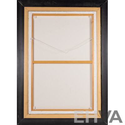 Julie Viljoen, (20th Century, South African), Still Life - Sunflower Posy in Blue Vase, Original Oil on Canvas, 93 x 107 cm (frame)