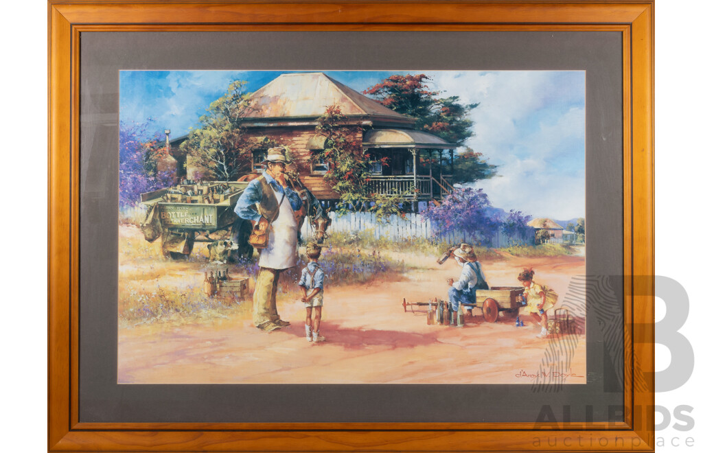 D'Arcy Doyle, (20th Century, Australian, 1932-2001), Bottle Merchant, Quality Canvas Reproduction or Original, 76 x 102 cm (frame)