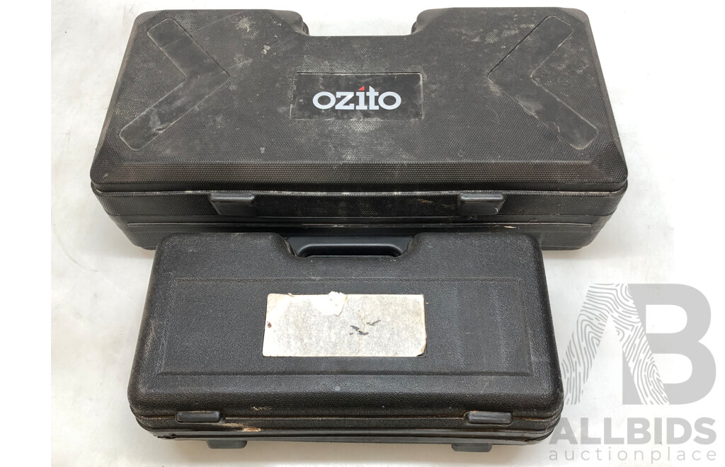 Ozito 850 Watt Biscuit Joiner, Ozito 230mm Angle Grinder and Ozito Welding Mask