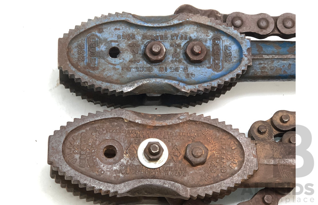 Vintage Chain Pipe Wrenches - Lot of Four