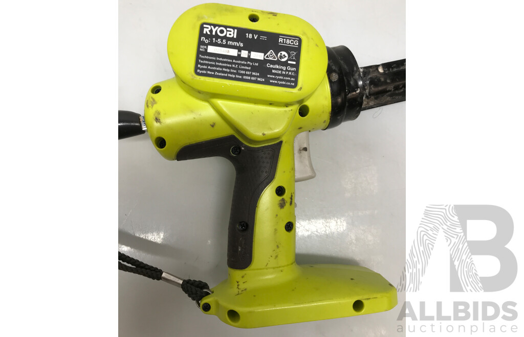 Makita Mobile Autofeed Screwdriver, Ryobi One + Caulking Gun Tool, and Hitachi Corded Disc Sander Polisher - Lot of 3