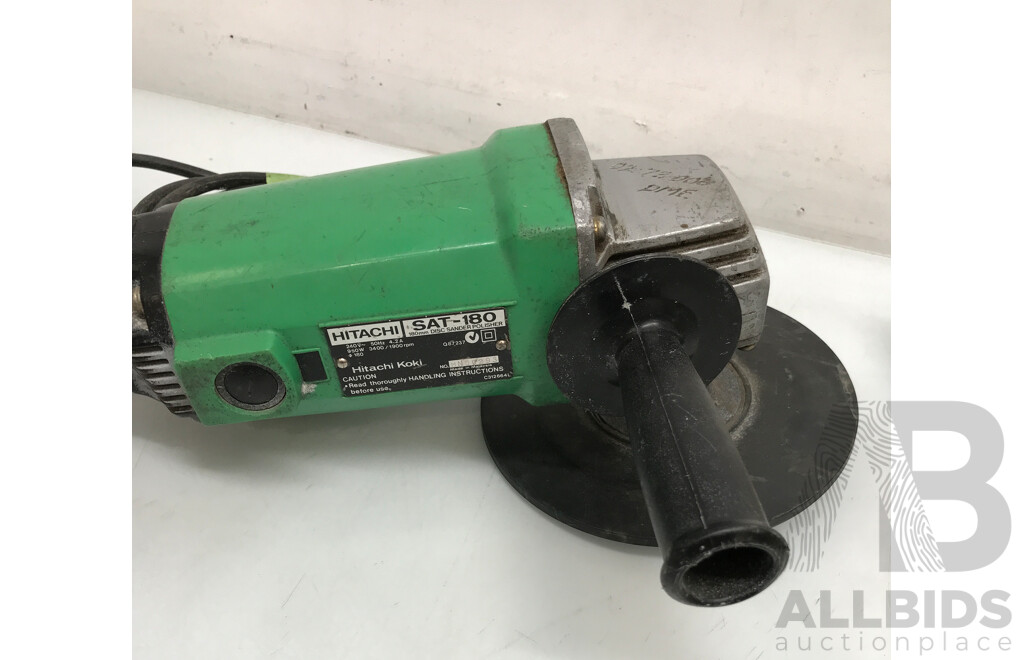 Makita Mobile Autofeed Screwdriver, Ryobi One + Caulking Gun Tool, and Hitachi Corded Disc Sander Polisher - Lot of 3