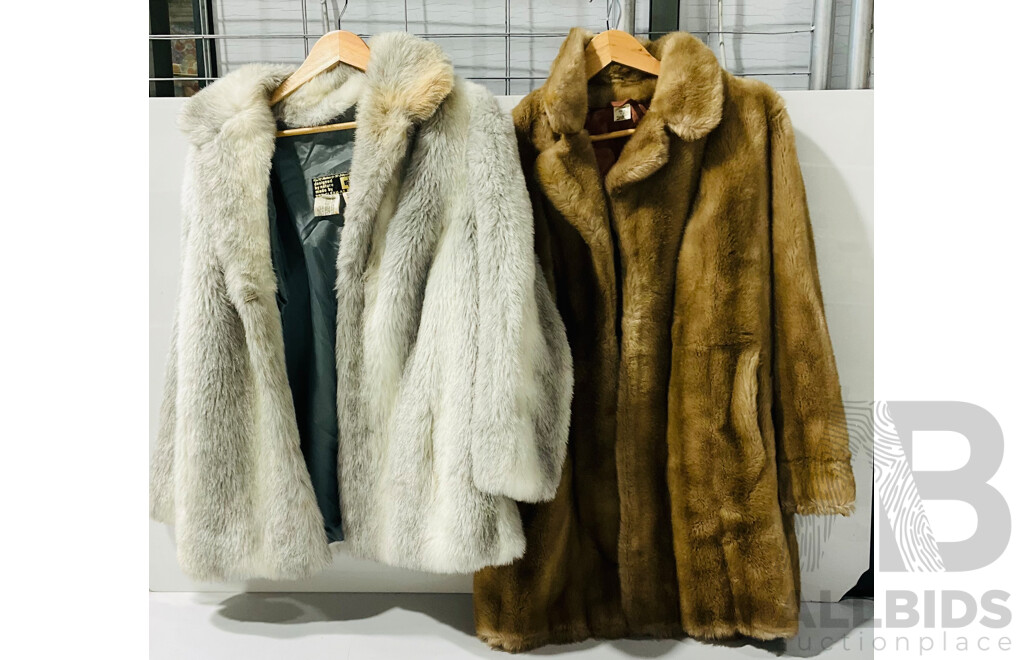 Pair of Faux-fur Coats of Two Designs