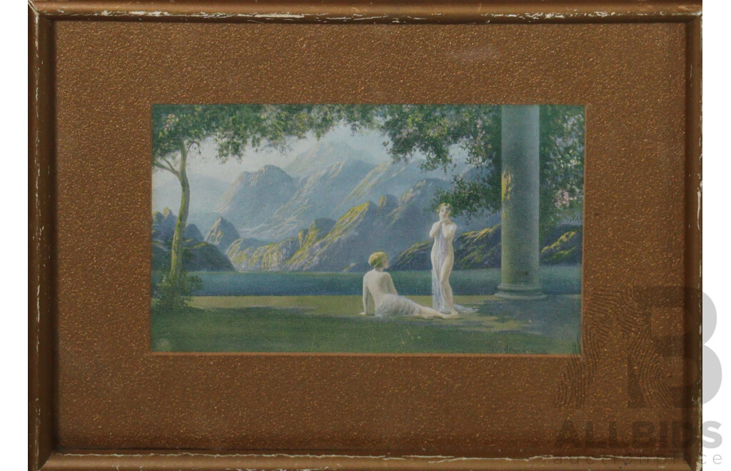 Wonderful Trio of Antique Miniature Lithoprints -'The Angelus