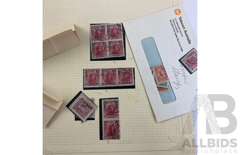 Collection of Chinese 1940's-50's Stamps Including Hinged Mint Strips, Imperfs and Over Prints