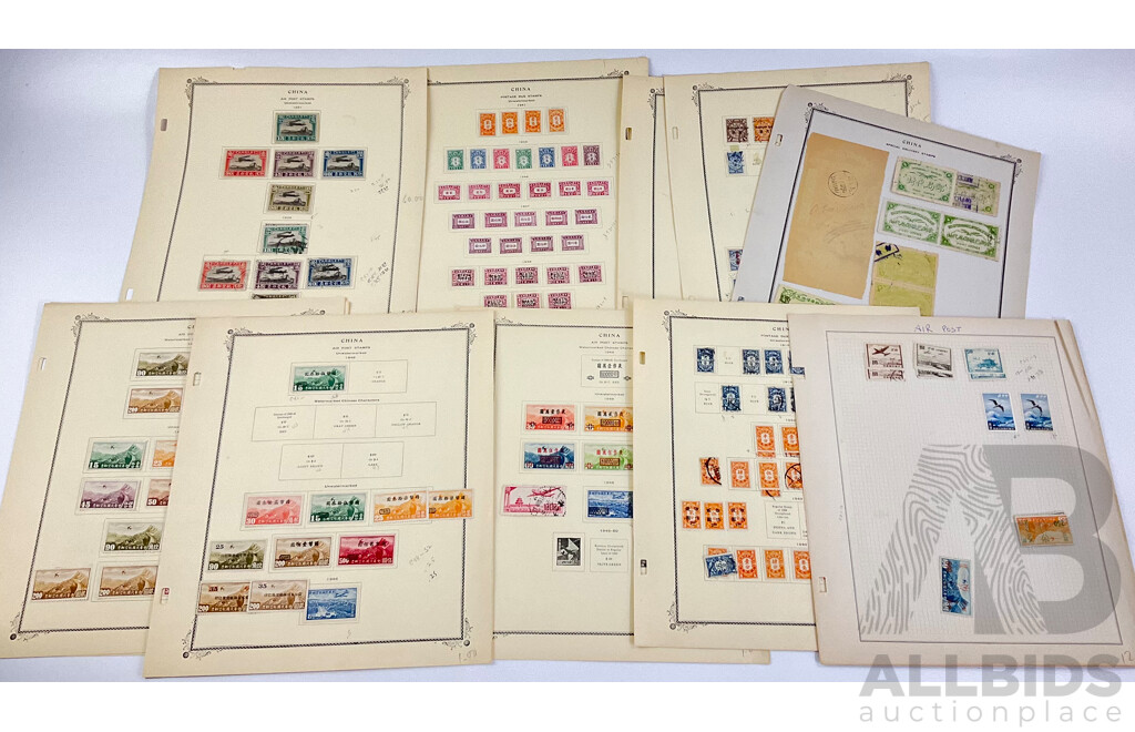 Collection of Chinese Stamps Spanning 1904 to 1940's  Including Hinged Sets, Airmail, Special Delivery