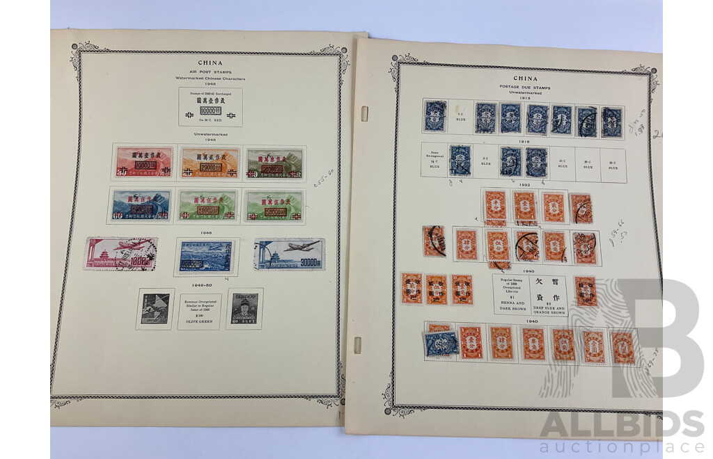 Collection of Chinese Stamps Spanning 1904 to 1940's  Including Hinged Sets, Airmail, Special Delivery