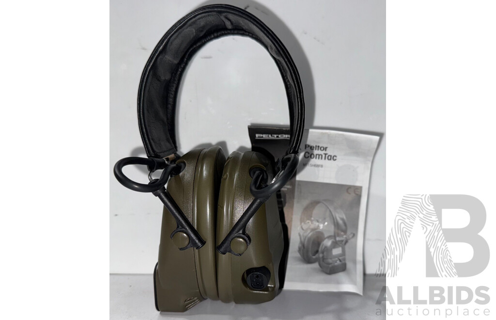 Set Military Peltor ComTac MT15H68FB Headphones in Coma Case with Instruction Manuals