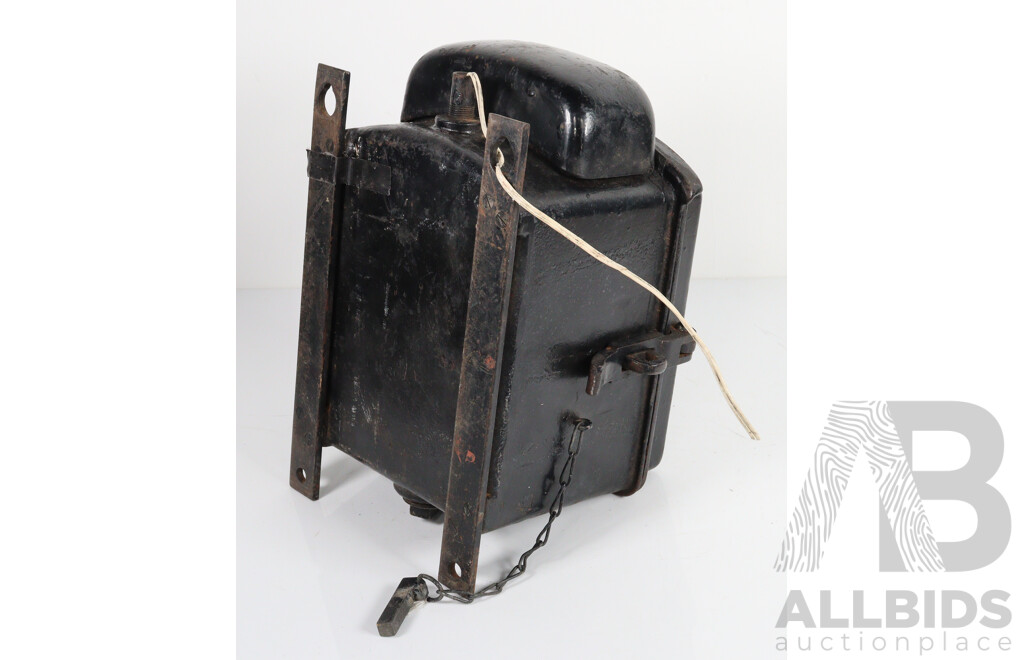 Early Wall Mount American Phone in Cast Iron Box by Western Electric