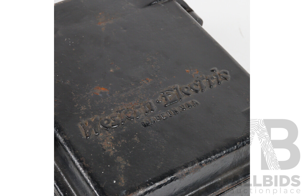 Early Wall Mount American Phone in Cast Iron Box by Western Electric