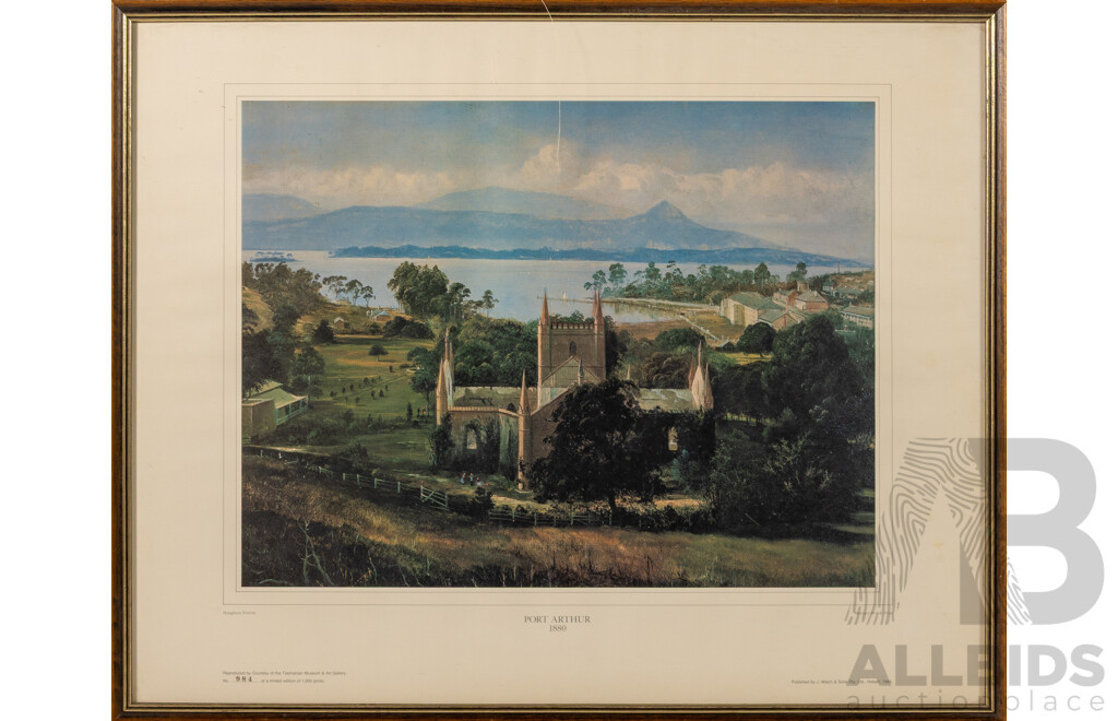 Captain Haughton Forrest (19/20th Centuries, French-Born British, 1826–1925), Port Arthur 1880, Reproduction Print of the Original, 46 x 57 cm (frame)