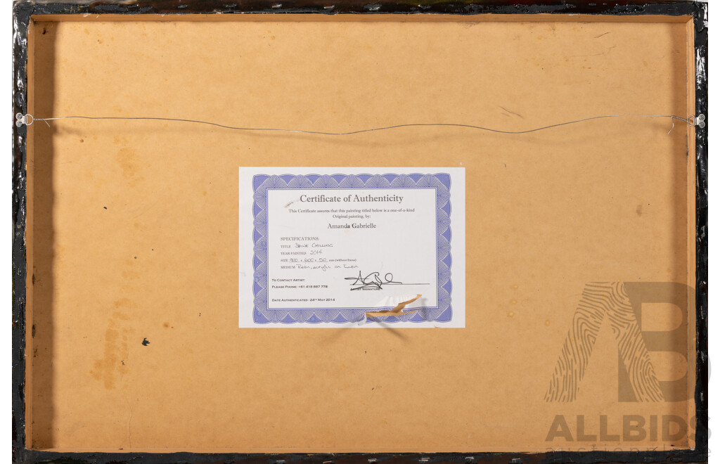 Amanda Gabrielle (20th Century, Australian), Spine Chilling (2014), Original Resin & Acrylic on Linen, 61 X 90 Cm