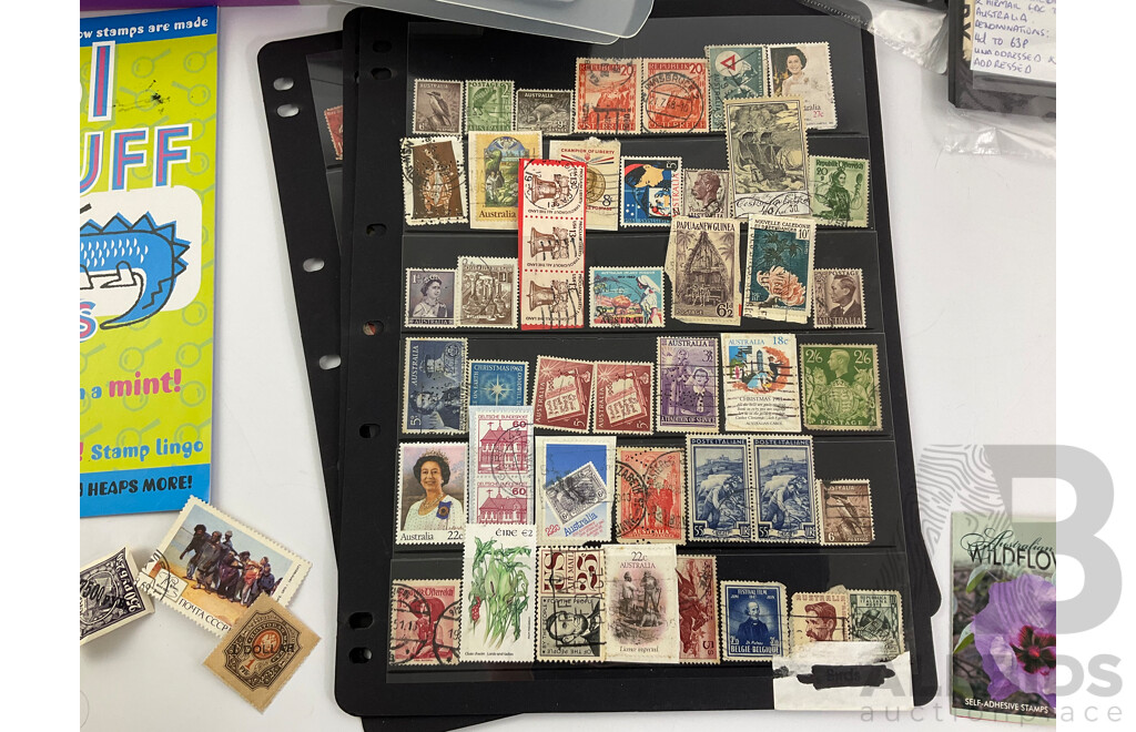 Collection of Vintage Stamps Including Australian Predecimal, Mint Booklets, UK Airmails, Spain, Germany