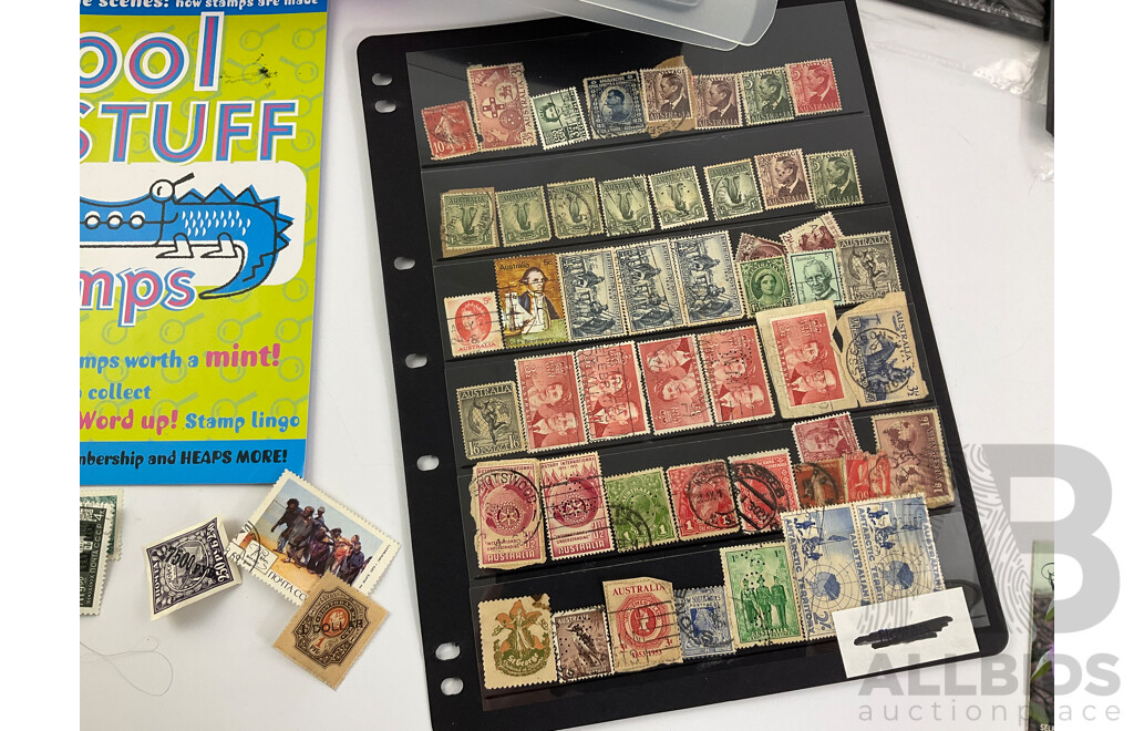 Collection of Vintage Stamps Including Australian Predecimal, Mint Booklets, UK Airmails, Spain, Germany