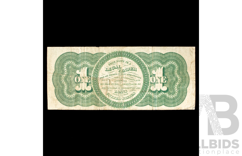 USA 1862 One Dollar Note 1st August, Civil War Note ''Greenback''  75546