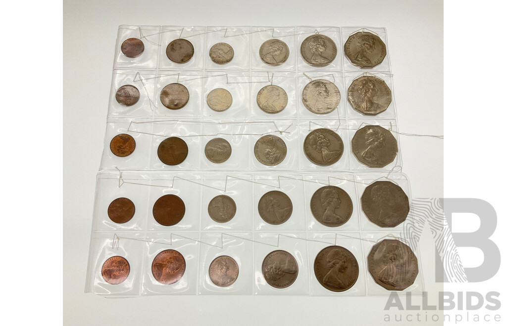 Five Australian Coin Sets Including 1970, 1971, 1972, 1973, 1974