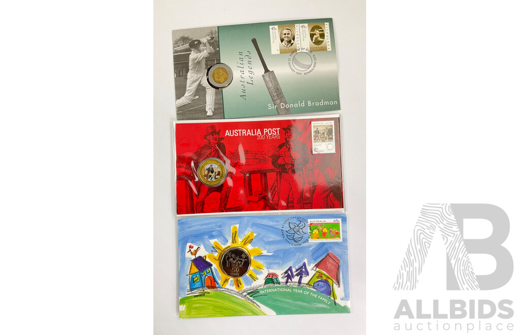Three Australian PNCs, 2009 Australia Post 200 Years, 1994 Year of the Family, 1997 Donald Bradman