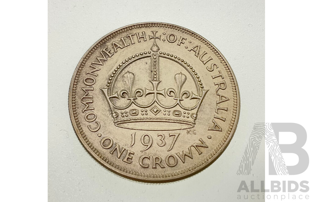 Australian 1937 KGVI Silver Crown .925