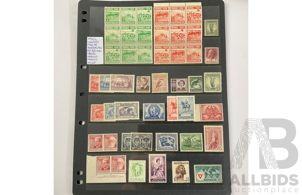 Collection of Australian Vintage First Day Covers and Stamps Including Mint Predecimal, Produce Food! Blocks, QV, KGV, FDC's 1956 Melbourne Olumpics, Flying Doctor, QE2, Qantas and More