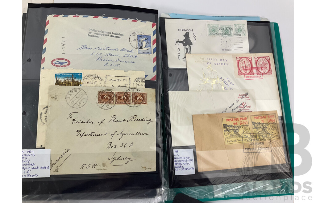 Collection of Australian Vintage First Day Covers and Stamps Including Mint Predecimal, Produce Food! Blocks, QV, KGV, FDC's 1956 Melbourne Olumpics, Flying Doctor, QE2, Qantas and More