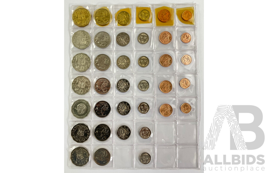 Australian Coin Sets Including Years Consecutive 1987 to 1992