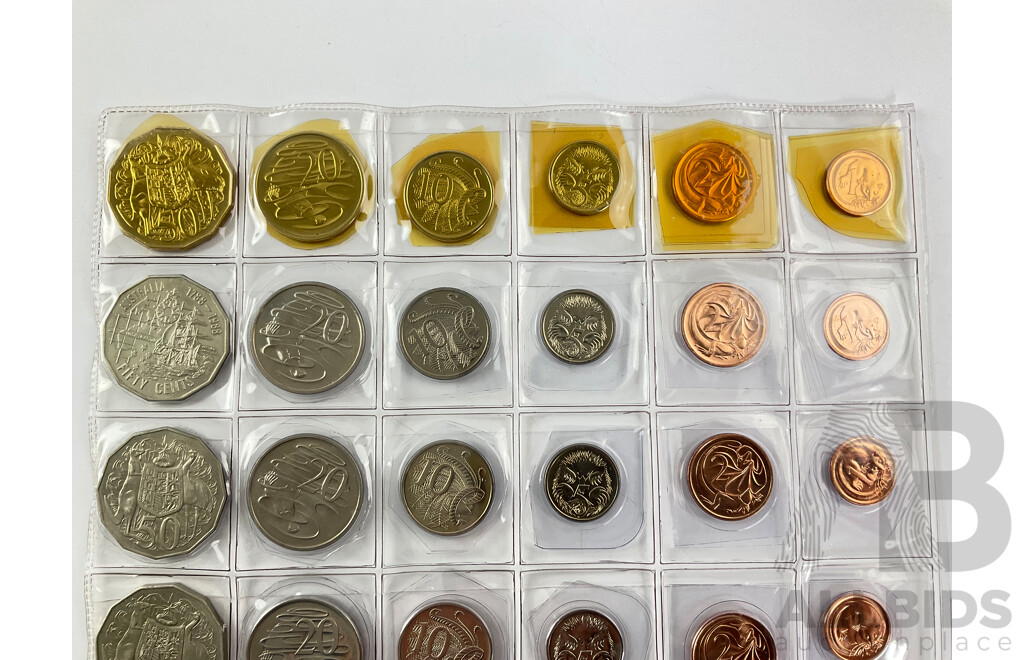 Australian Coin Sets Including Years Consecutive 1987 to 1992