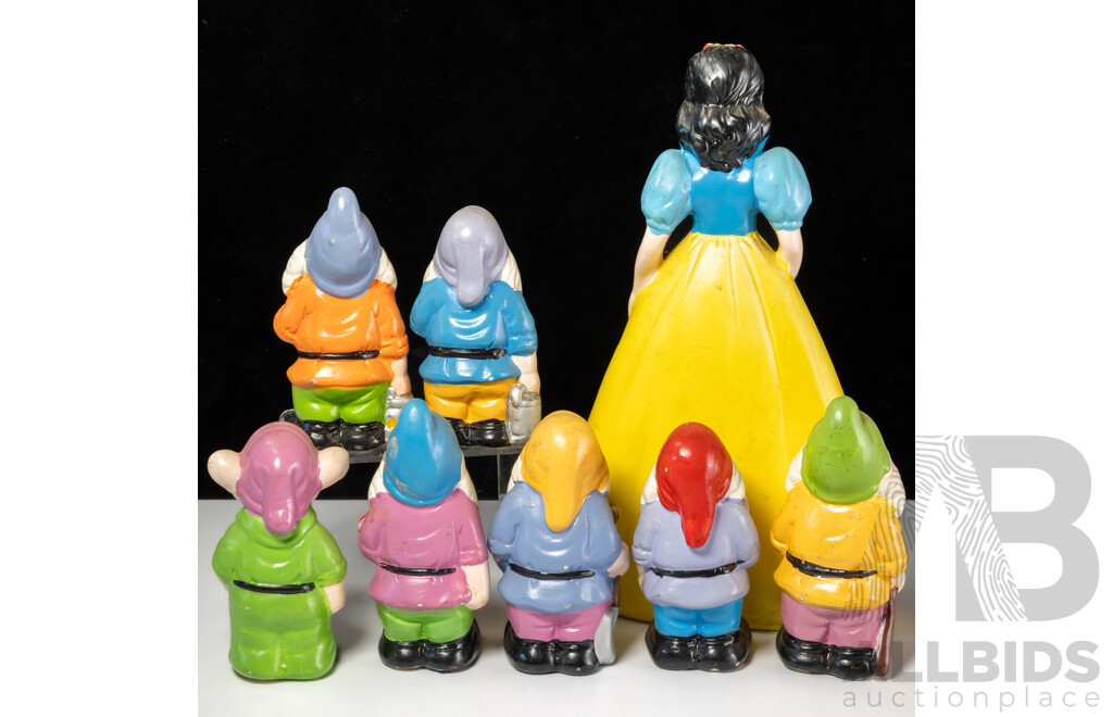 Vintage Ceramic Snow White and the Seven Dwarves' Figures