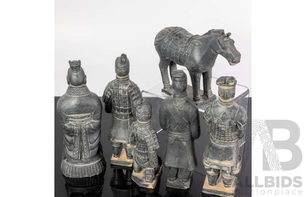 Collection Six Chinese Souvenir Ware Emperor Qin Shi Huang Terracotta Warrior Figures