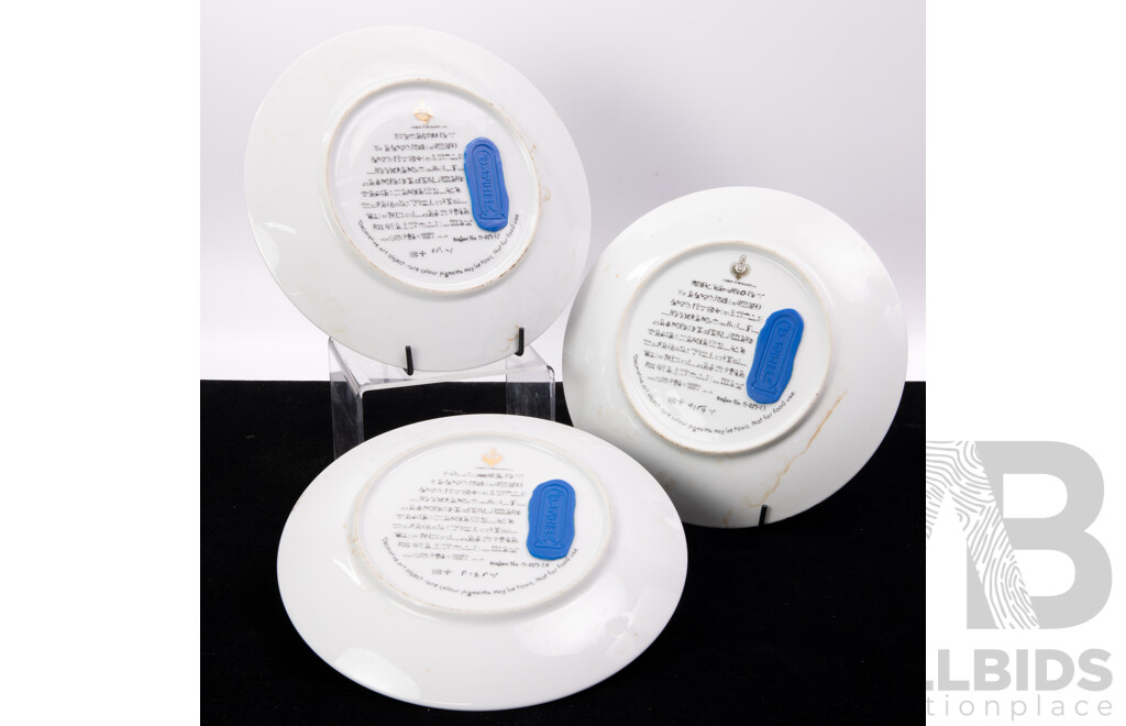 Collection Three Bradex Display Plates by Osiris Porcelain