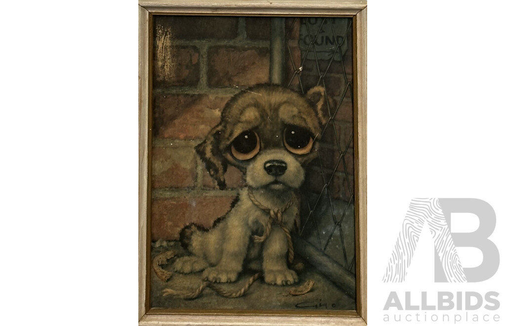 Girard Goodenow, (20th Century, American, 1912-1984), Sad Pup & Sad Kitty (1960s), Pair of Iconic Vintage Prints of Original, 36.5 x 26 cm (largest frame) (2)