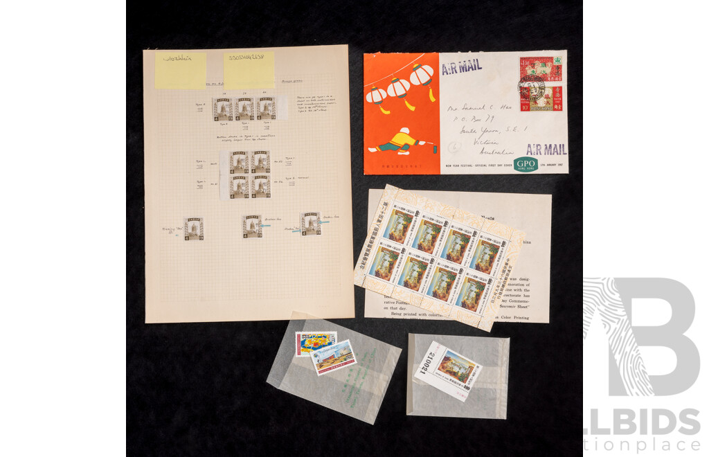 Collection of Antique and Vintage Chinese Stamps, Mint and Cancelled Including 1913 Junk Ship Sets, Civil War Period, Over Prints, Air Mail and More