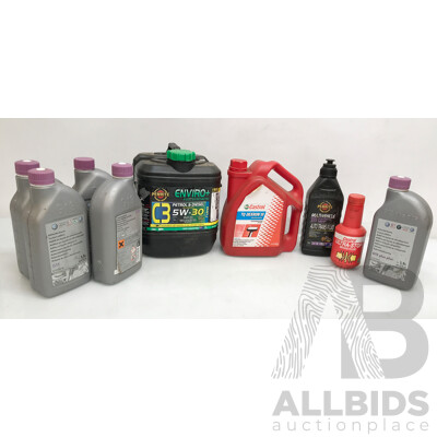 Assorted Car Fluids and Petrol & Diesel From Castrol and Penrite - Lot of 9