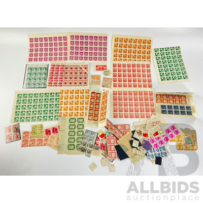 Collection of Chinese/Manchurian Stamp Blocks and Strips, Examples From 1930's to 1950's